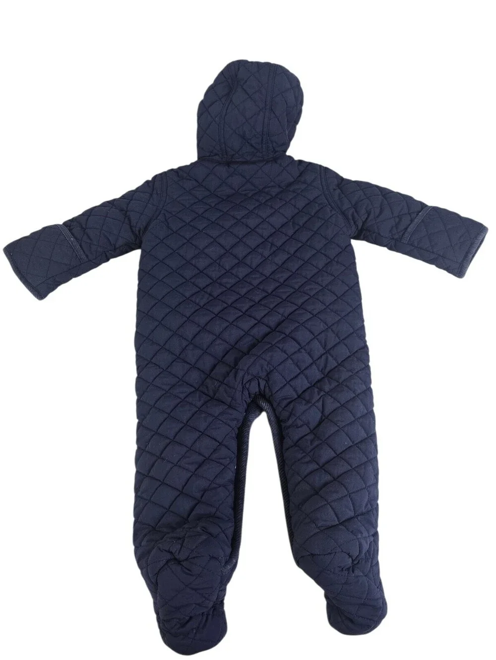 polo ralph lauren snowsuit Baby Bunting 9 Months Navy Blue Quilted EUC